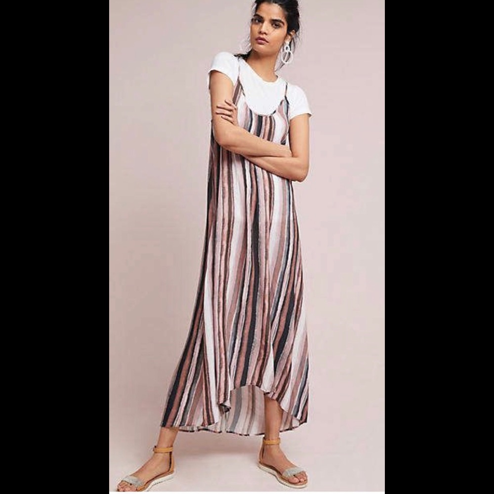 Anthropologie SOLD OUT online stripe slip dress.